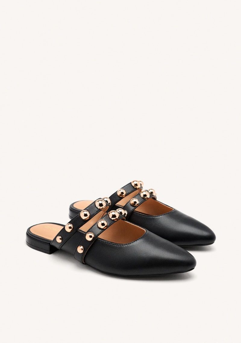 STUDDED LEATHER MULES AHNAPEE
