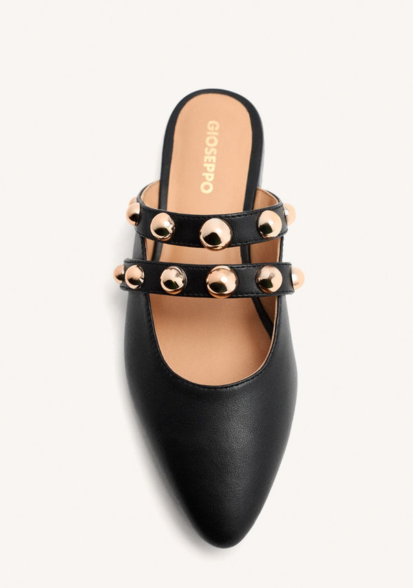 STUDDED LEATHER MULES AHNAPEE