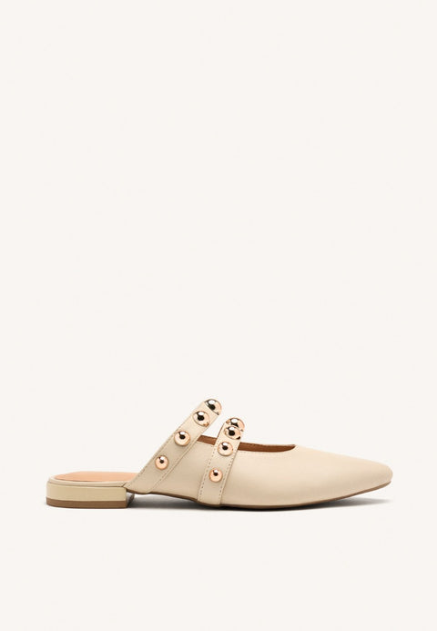 STUDDED LEATHER MULES AHNAPEE