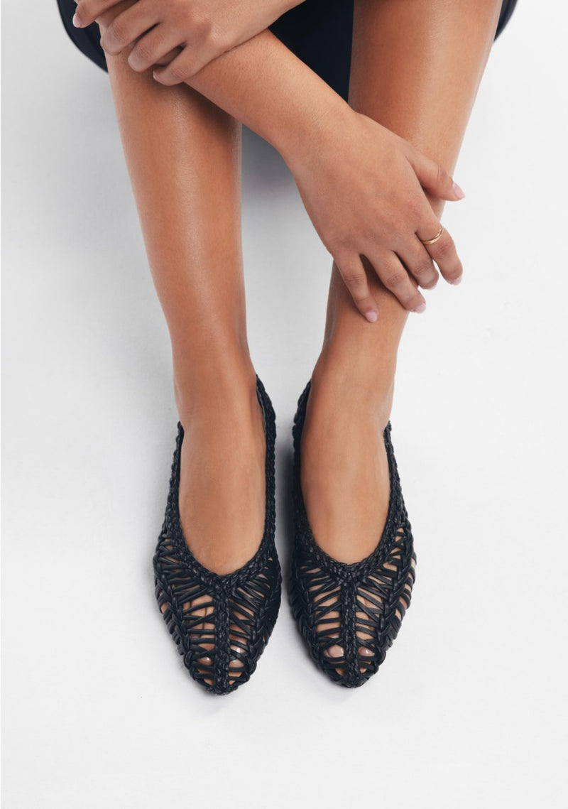 BALLERINES CUIR TRESSÉ FAYSTON