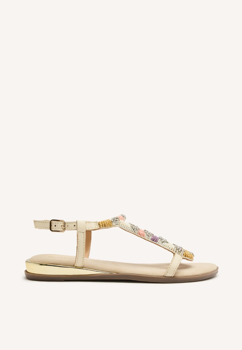 SANDALIAS PIEL ABALORIOS TILTON