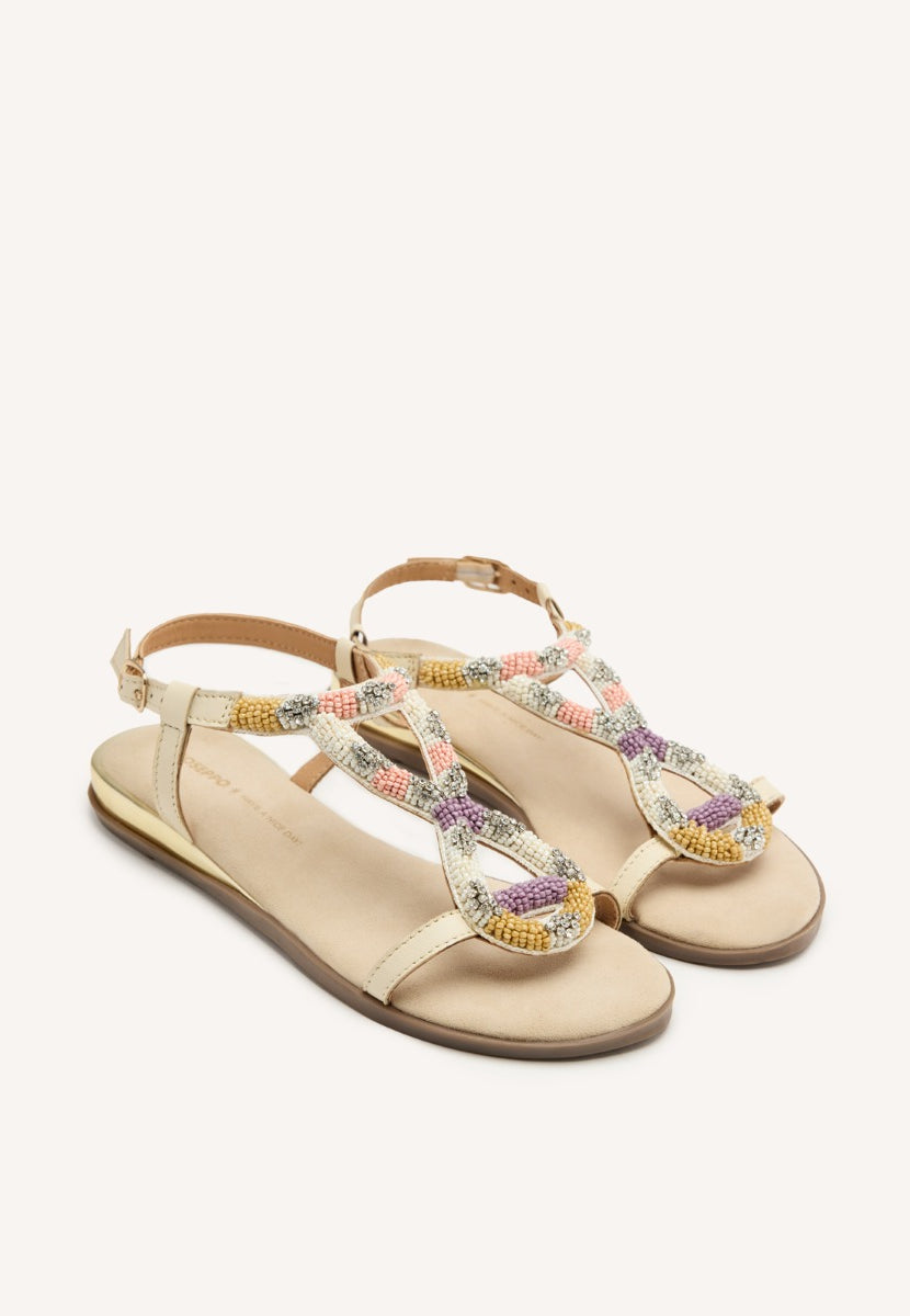 SANDALIAS PIEL ABALORIOS TILTON