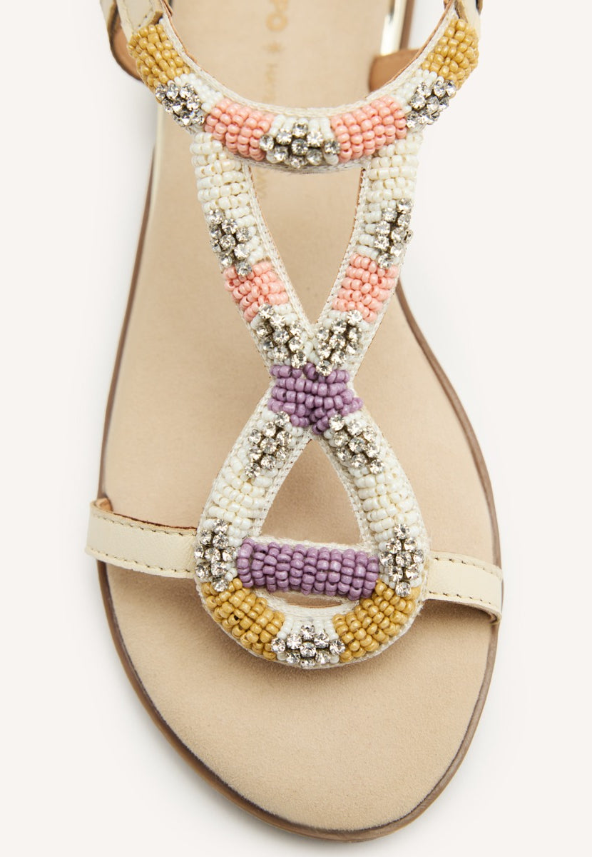 SANDALIAS PIEL ABALORIOS TILTON