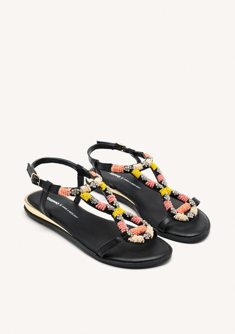 SANDALIAS PIEL ABALORIOS TILTON