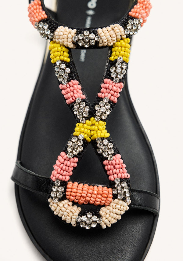 SANDALIAS PIEL ABALORIOS TILTON