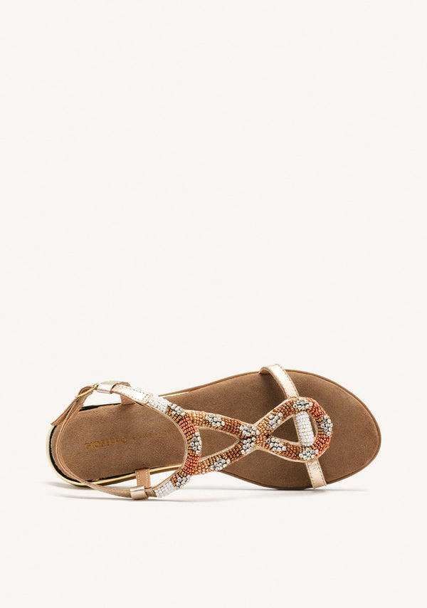 SANDALIAS PIEL ABALORIOS TILTON