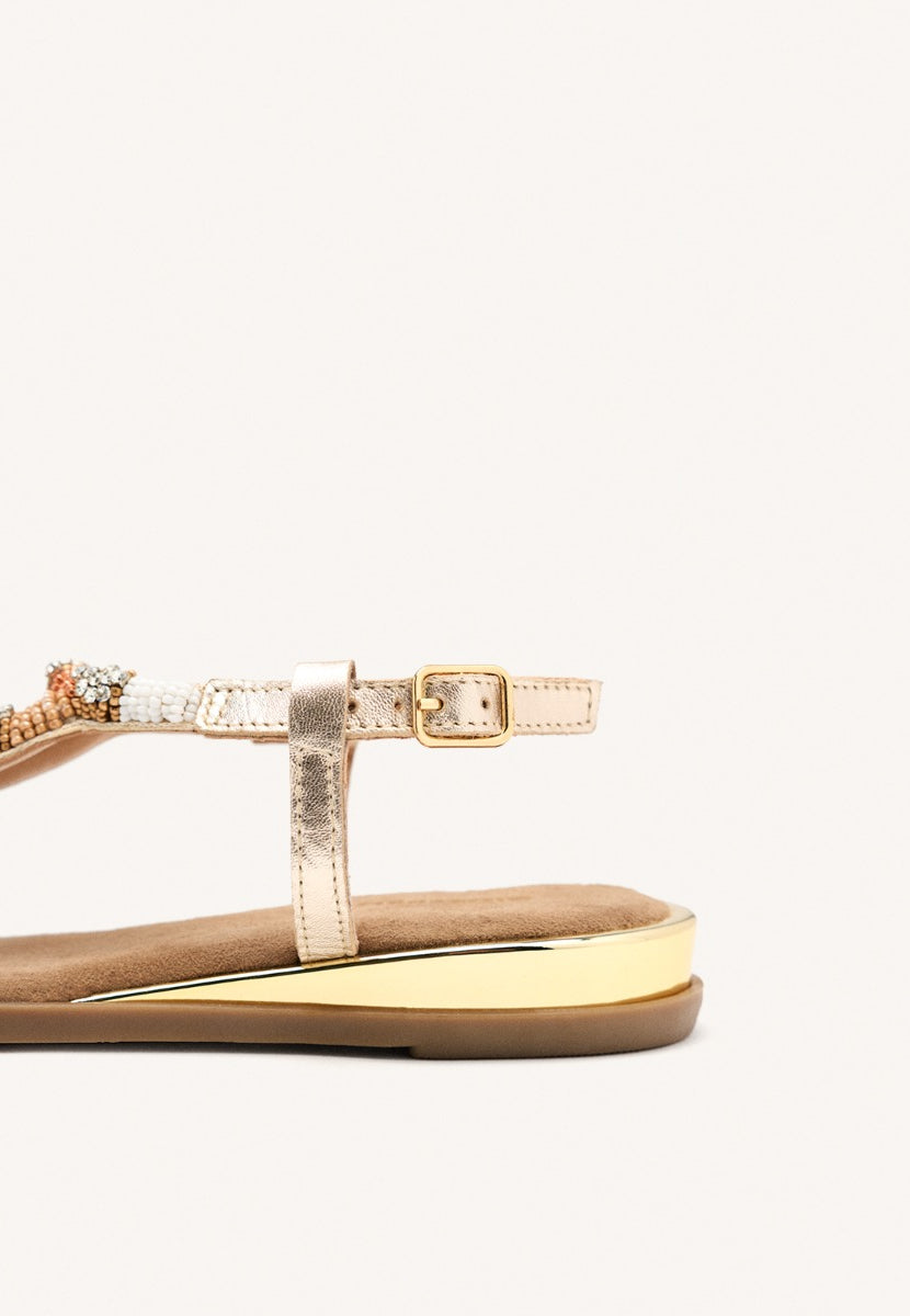 SANDALIAS PIEL ABALORIOS TILTON