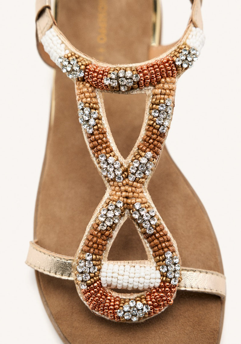 SANDALIAS PIEL ABALORIOS TILTON