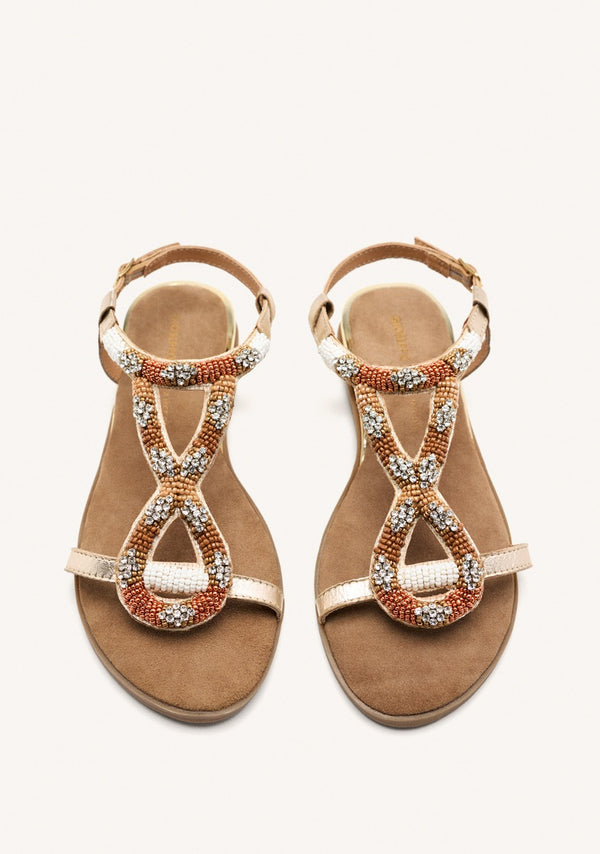 SANDALIAS PIEL ABALORIOS TILTON