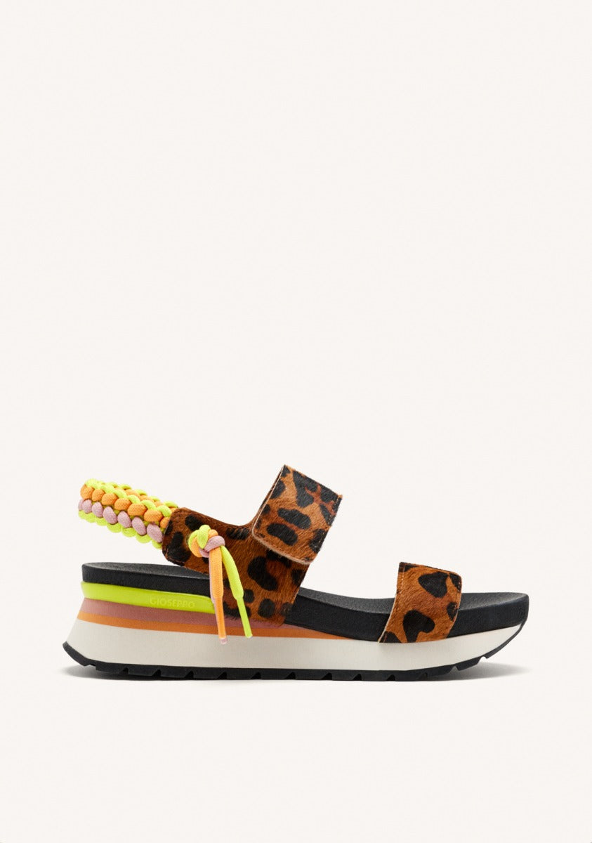 LEOPARD LEATHER SPORTY SANDALS LEVERETT