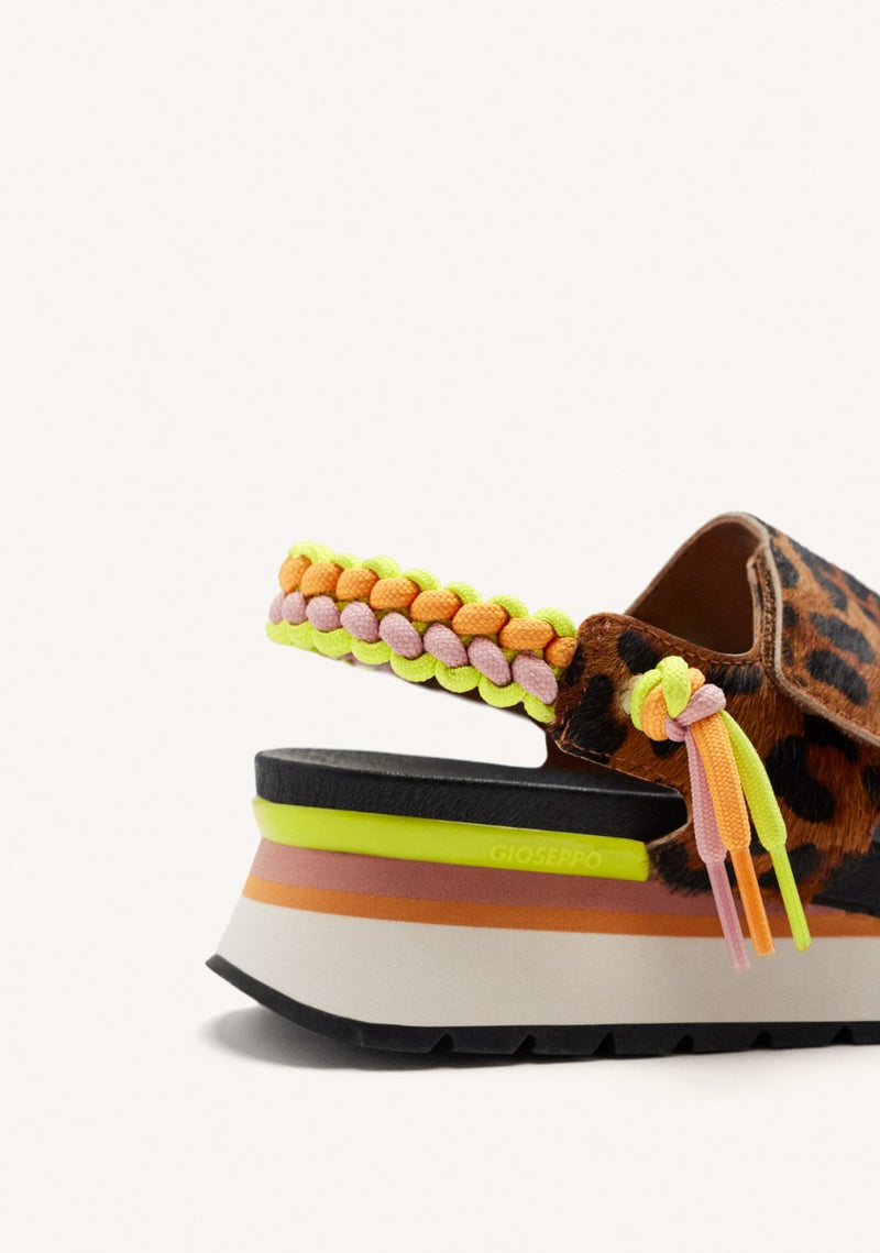 LEOPARD LEATHER SPORTY SANDALS LEVERETT