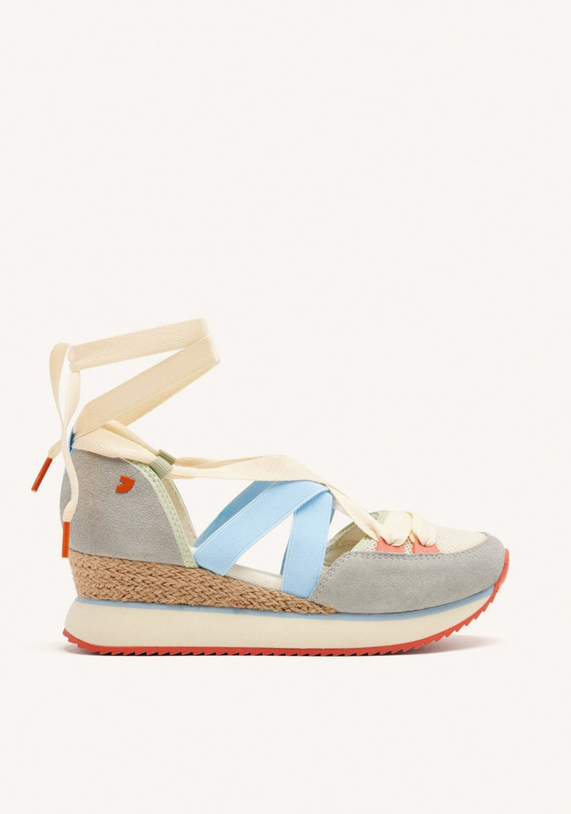 ZAPATILLAS ABIERTAS PIEL CUÑA RAFIA HINESBURG