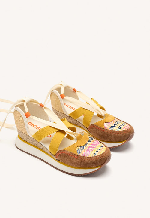 ZAPATILLAS ABIERTAS PIEL CUÑA RAFIA LITTLETON