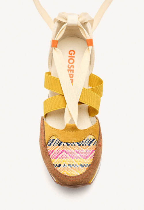 ZAPATILLAS ABIERTAS PIEL CUÑA RAFIA LITTLETON