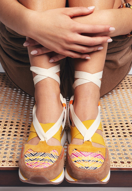 ZAPATILLAS ABIERTAS PIEL CUÑA RAFIA LITTLETON