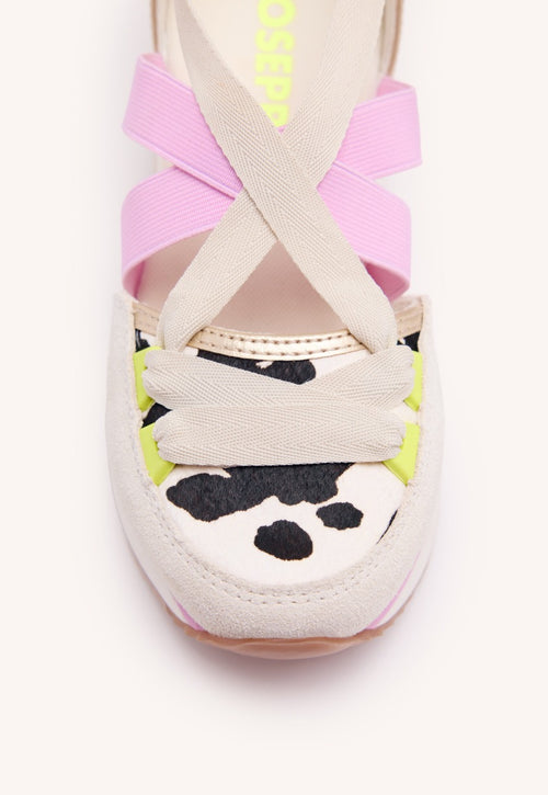 ZAPATILLAS ABIERTAS PIEL VACA Y CUÑA RAFIA LUDLOW