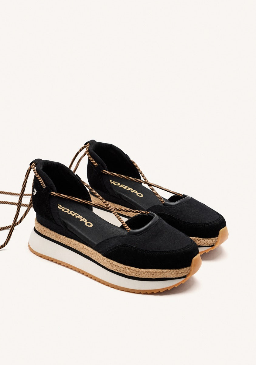 OPEN LEATHER PLATFORM RAFFIA SNEAKERS CHITTENDEN