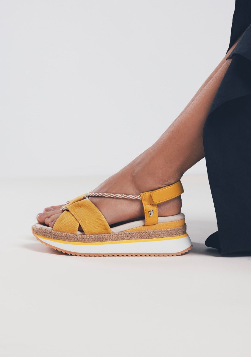 RAFFIA PLATFORM SPORTY SANDALS IRONTON