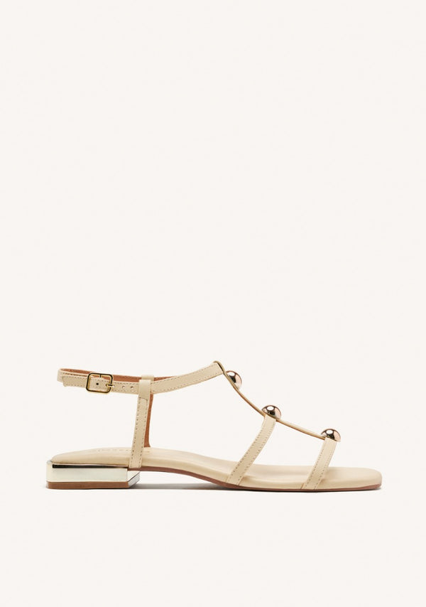 FLAT STUDDED LEATHER SANDALS STINNETT