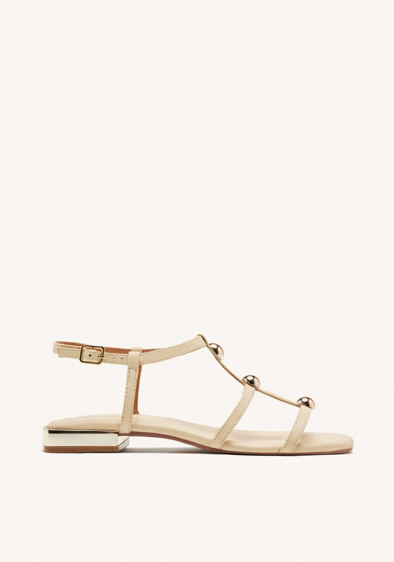 FLAT STUDDED LEATHER SANDALS STINNETT
