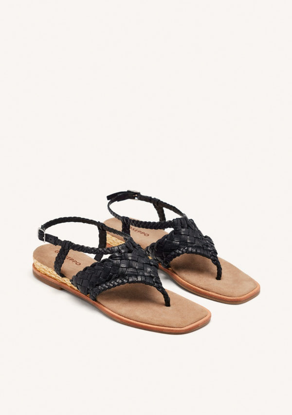 BRAIDED LEATHER SANDALS SEBEC