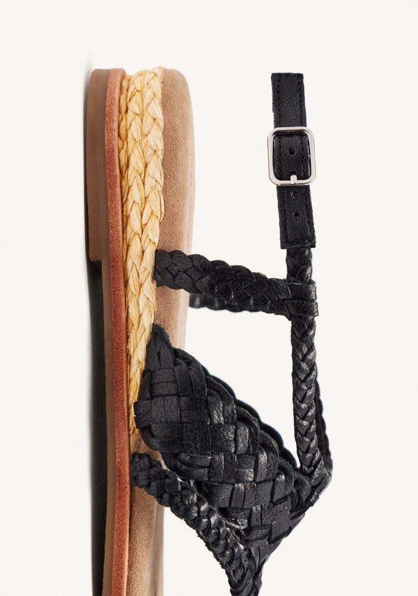 BRAIDED LEATHER SANDALS SEBEC