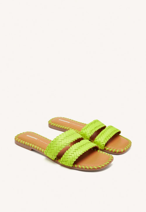 BRAIDED LEATHER FLAT SANDALS PERHAM