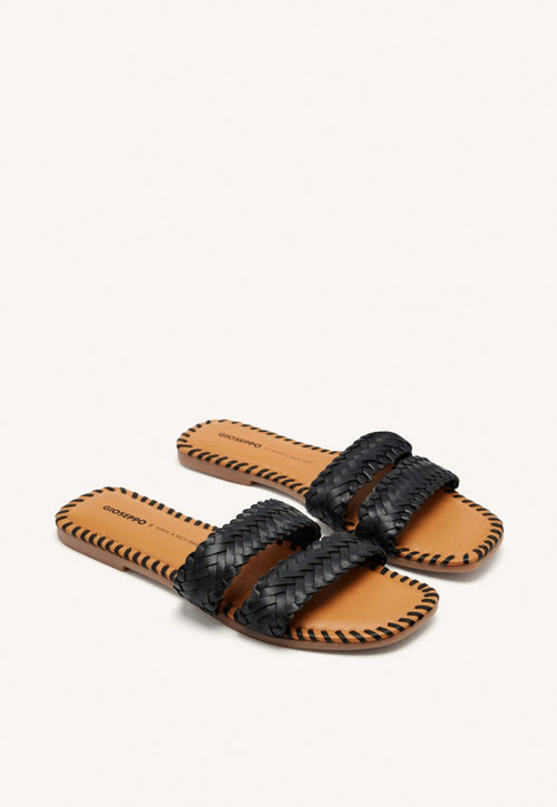BRAIDED LEATHER FLAT SANDALS PERHAM