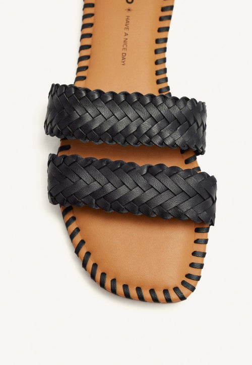 BRAIDED LEATHER FLAT SANDALS PERHAM