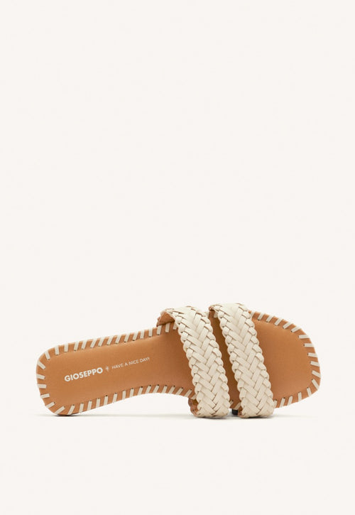 BRAIDED LEATHER FLAT SANDALS PERHAM