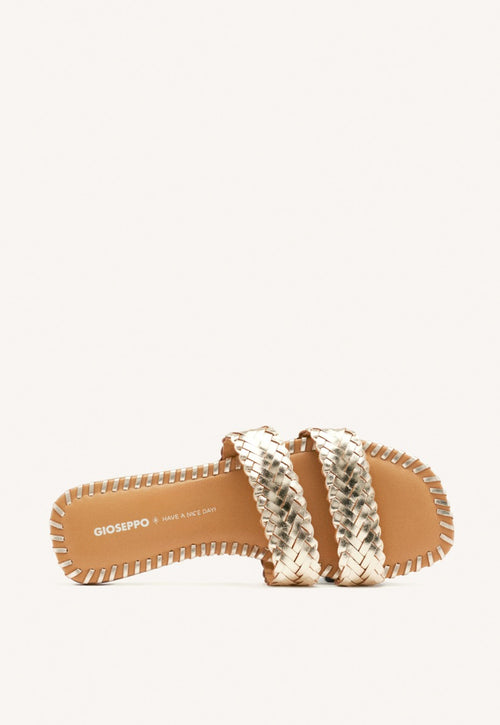 BRAIDED LEATHER FLAT SANDALS PERHAM
