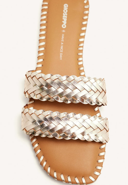 BRAIDED LEATHER FLAT SANDALS PERHAM
