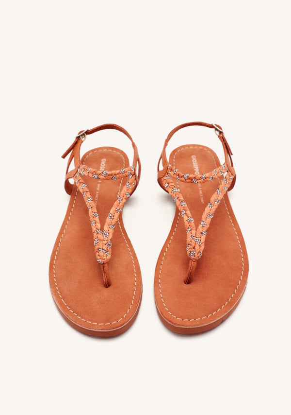 SANDALIAS GRIEGAS PIEL, RAFIA Y BRILLO LIMINGTON