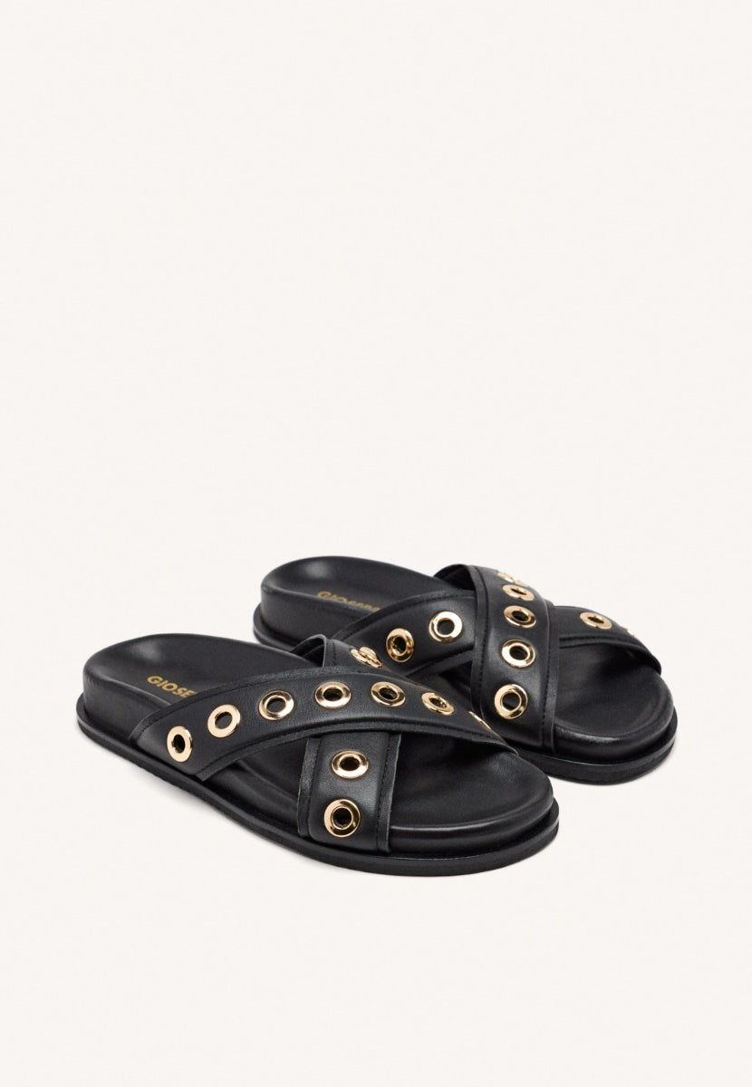 SANDALIAS PIEL OLLADOS HILES