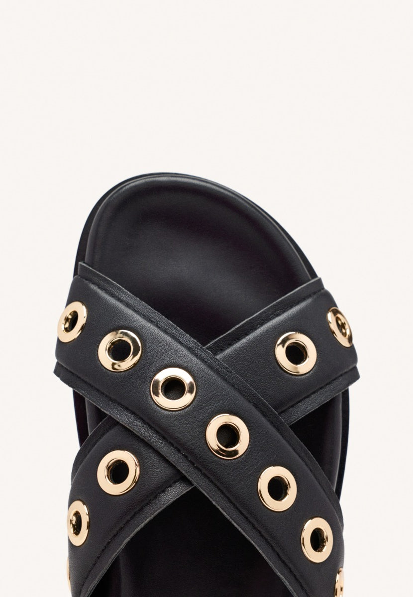 SANDALIAS PIEL OLLADOS HILES