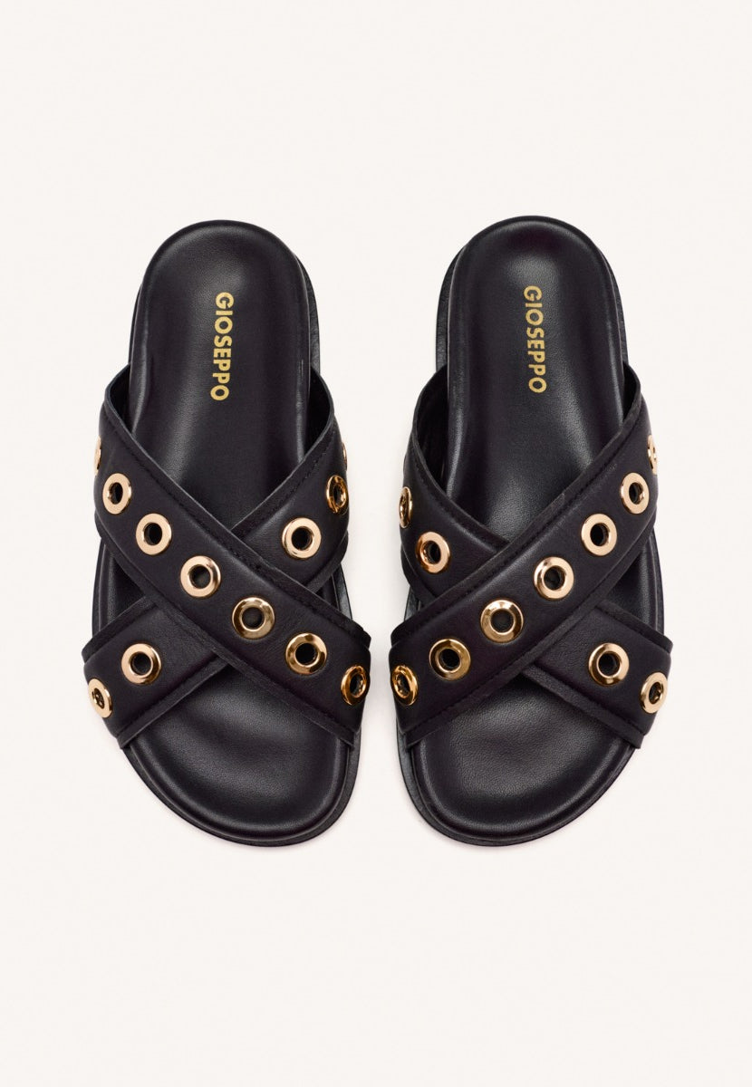 SANDALIAS PIEL OLLADOS HILES