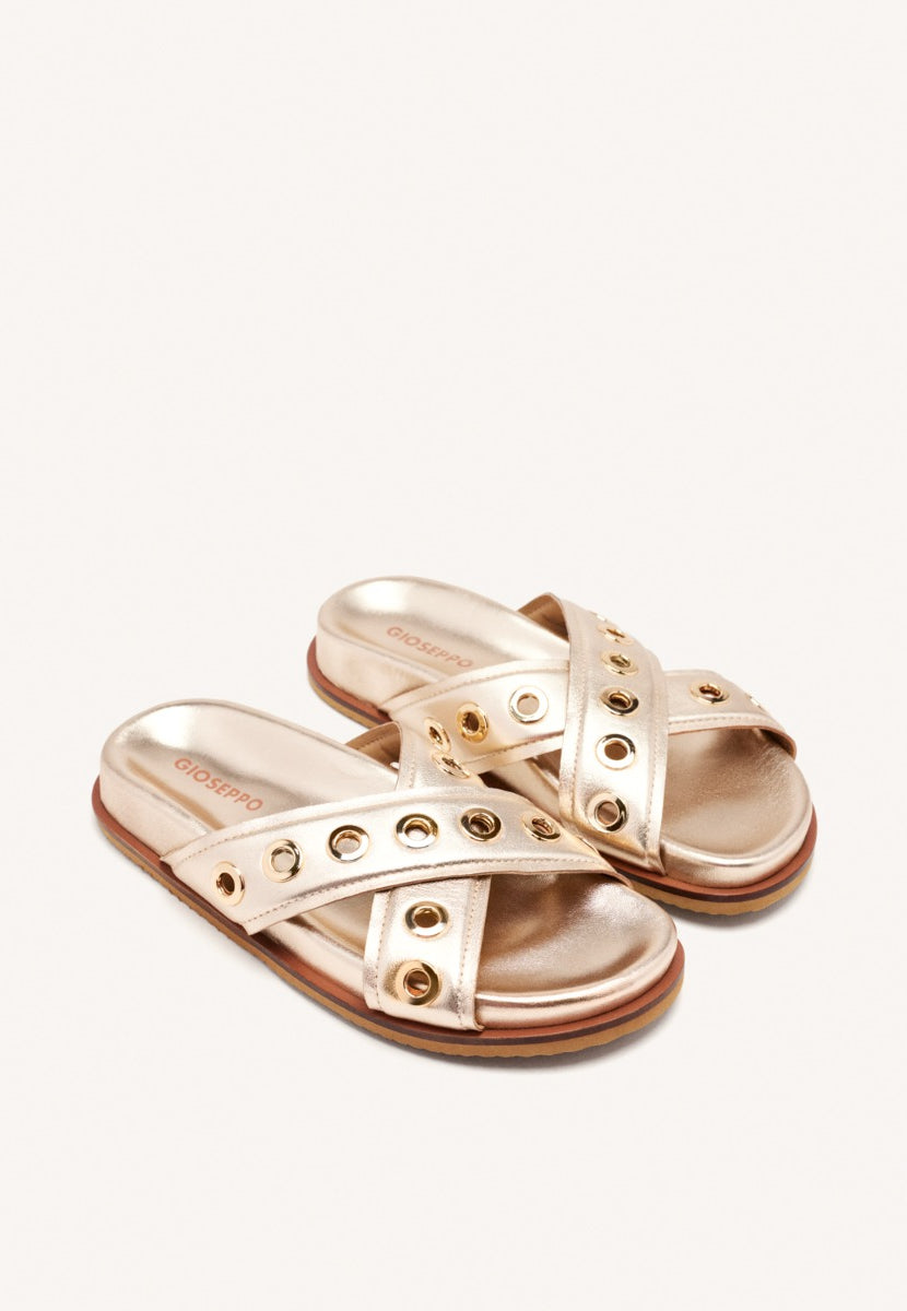 SANDALIAS PIEL OLLADOS HILES