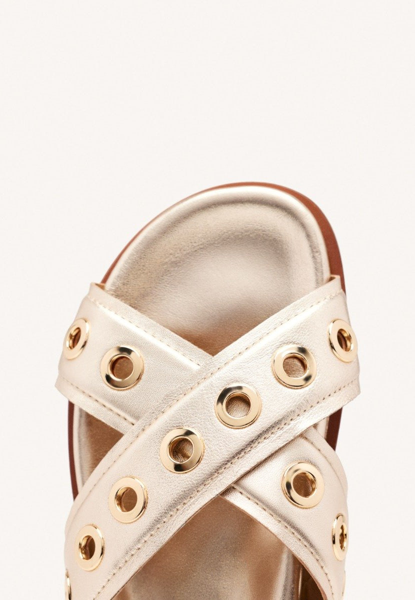 SANDALIAS PIEL OLLADOS HILES