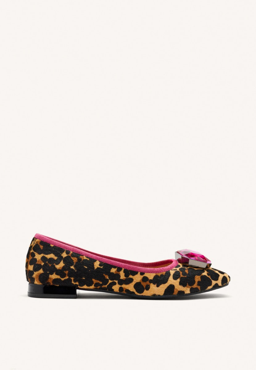 BALLERINE PELLE CON STAMPA LEOPARDATA CLYMAN