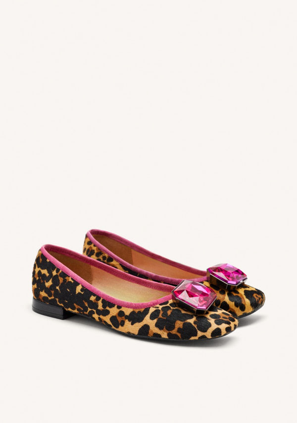 BALLERINES CUIR IMPRIMÉ LÉOPARD CLYMAN