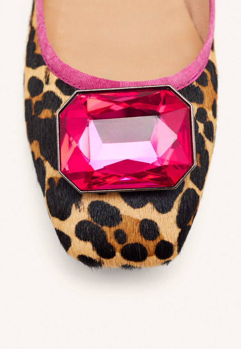 BALLERINE PELLE CON STAMPA LEOPARDATA CLYMAN