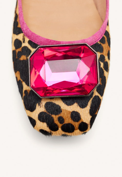 BALLERINES CUIR IMPRIMÉ LÉOPARD CLYMAN