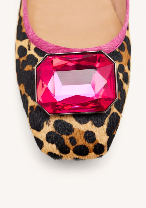 BALLERINES CUIR IMPRIMÉ LÉOPARD CLYMAN
