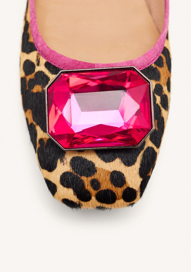 BALLERINES CUIR IMPRIMÉ LÉOPARD CLYMAN