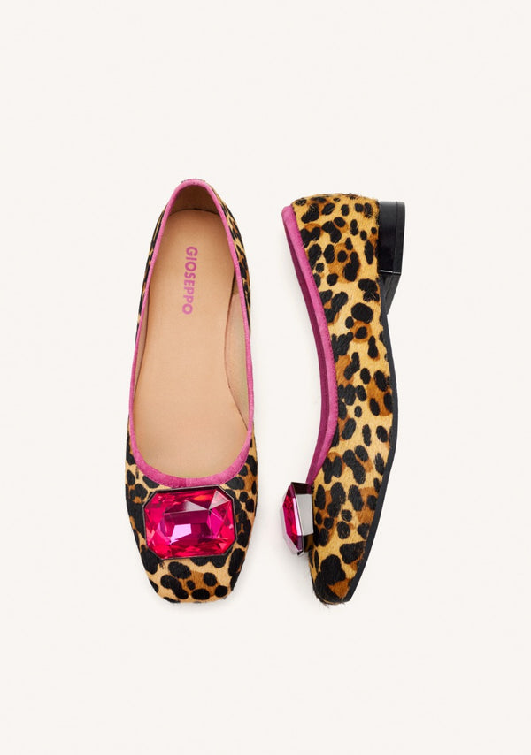 BALLERINES CUIR IMPRIMÉ LÉOPARD CLYMAN