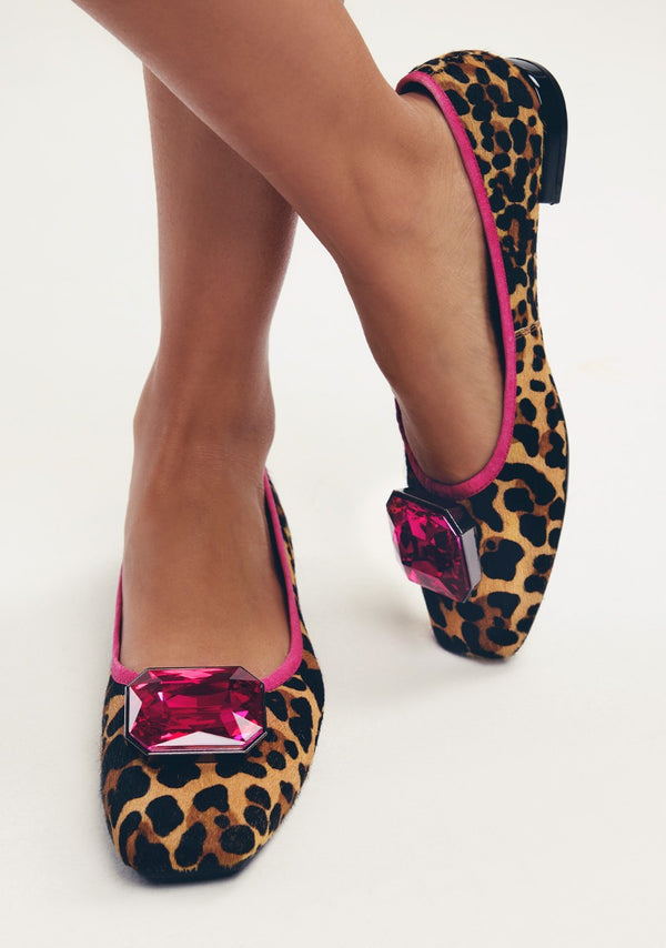 BALLERINES CUIR IMPRIMÉ LÉOPARD CLYMAN