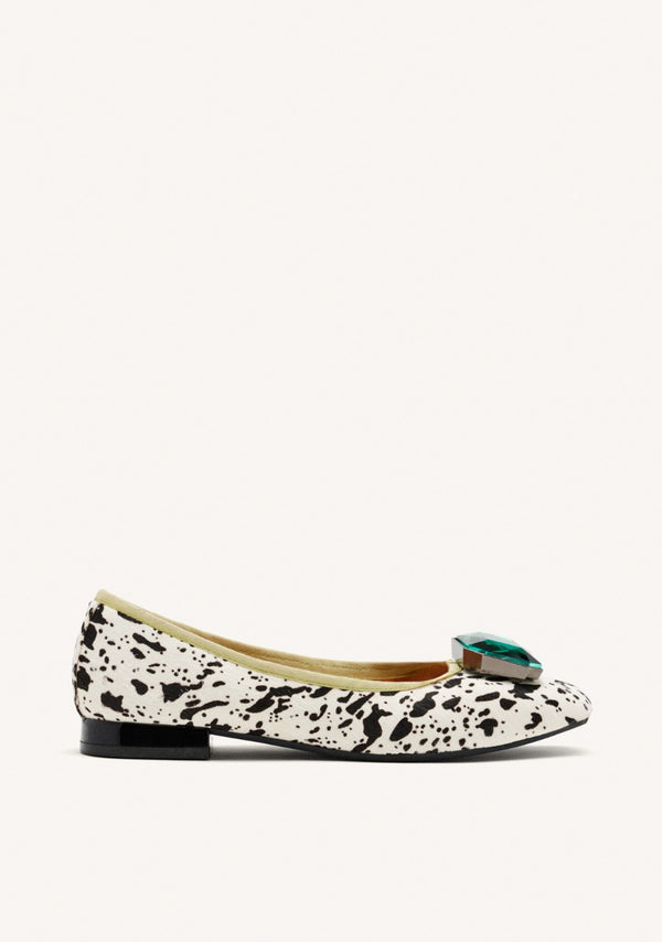 BALLERINE PELLE STAMPA MUCCA CLYMAN
