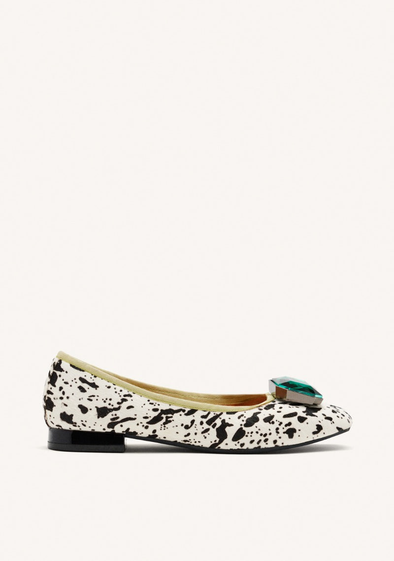BALLERINE PELLE STAMPA MUCCA CLYMAN