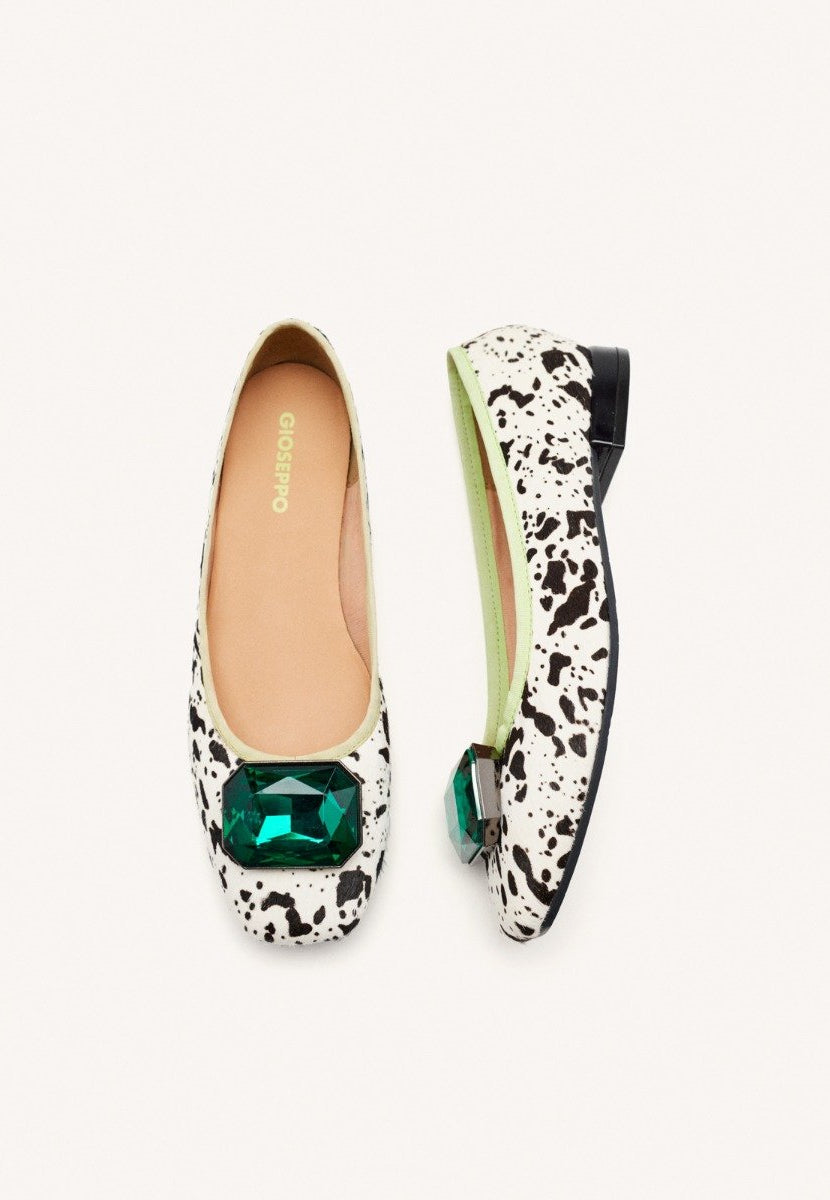 BALLERINE PELLE STAMPA MUCCA CLYMAN