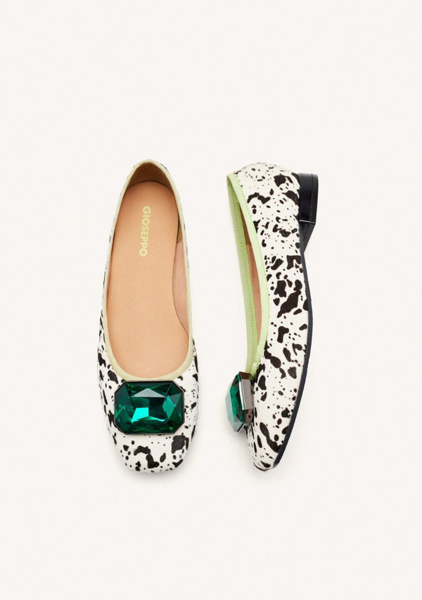 BALLERINE PELLE STAMPA MUCCA CLYMAN